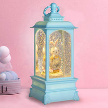 Load image into Gallery viewer, PEIDUO Lighted Easter Lantern Snow Globe Music Boxes Animated , Easter Bunny Lamp Lantern for Home Decoration, Holidays Home Decor, Tabletop Decorative and Gift,3 AA Battery or USB