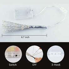 Load image into Gallery viewer, EAMBRITE Battery Operated 8 Inch 60 LED Hanging Starburst Light Bouquet Shape Fairy String Lights Decoration for Home Patio Wedding Party Festive(Copper Wire Warm White)