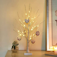 Load image into Gallery viewer, Eambrite Mini White Easter Tree Christmas Cards Display Tree Tabletop Birch Tree Battery Operated LED Twig Tree for Party Wedding Christmas Special Celebration (60cm)
