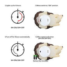Load image into Gallery viewer, EAMBRITE Table Decoration Hedgehog Figurine with Lights Timer Battery Operated Flameless LED Candle Night Lights for Children Home Decor