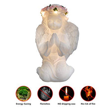 Load image into Gallery viewer, Vanthylit LED Handmade with Real Wax Battery Operated Flameless Candle with Timer White Praying Angel Table Lamp Indoor Decor