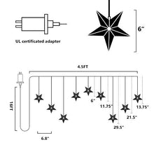 Load image into Gallery viewer, Vanthylit Star Curtain String Lights with Twinkle Lights Warm White Window Fairy Lights with Waterproof Transformer Christmas Star Decoration Lights for Indoor and Outdoor Decoration