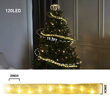 Load image into Gallery viewer, EAMBRITE Golden Ribbon Fairy String Lights Wedding Themed Decorative Lights 19.7FT 120 Micro LED Christmas Golden Bow Topper for Xmas Tent Wedding Nursery Bedroom Party Birthday
