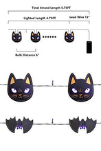 Load image into Gallery viewer, EAMBRITE 2PK Halloween String Lights,30 LED Black Cat Bat Banners Lights,Battery Operated Halloween Decorations Indoor