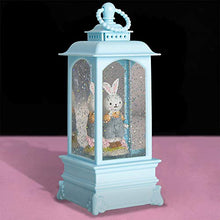 Load image into Gallery viewer, PEIDUO Lighted Easter Lantern Snow Globe Music Boxes Animated , Easter Bunny Lamp Lantern for Home Decoration, Holidays Home Decor, Tabletop Decorative and Gift,3 AA Battery or USB