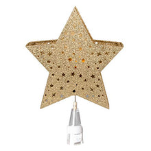 Load image into Gallery viewer, Vanthylit Golden Star Christmas Tree Topper with Built-in Rotating Warm White Star Projector for Christmas Tree Ornament