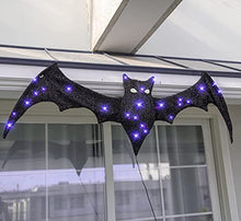 Load image into Gallery viewer, Vanthylit Halloween Decoration, Hanging Bat Glittered with 30LED Purple Lights for Indoor and Outdoor Use Spooky Bat Light for Halloween Party Patio Yard Porch Wall