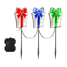 Load image into Gallery viewer, Spring Lights,Vanthylit 3PK 54LT Gift Box Tunnel Pathway Markers Battery Operated Christmas Lawn Stake Lights Spring and Summer Outdoor Decorations