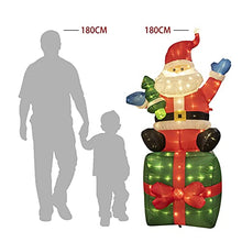 Load image into Gallery viewer, DELICHTER Weihnachtsdeko 180CM Aufblasbar Weihnachtsmann Beleuchtet Weihnachten Geschenk Deko für Innen, außen, Hof, Garten, Freien
