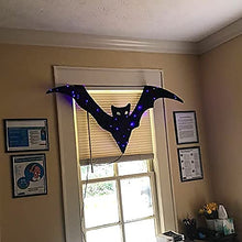 Load image into Gallery viewer, Vanthylit Halloween Decoration, Hanging Bat Glittered with 30LED Purple Lights for Indoor and Outdoor Use Spooky Bat Light for Halloween Party Patio Yard Porch Wall