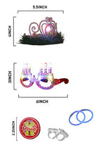 Load image into Gallery viewer, EAMBRITE Girls Birthday Set - LED Eyeglasses +LED Crown+ LED Badge +Light Stick Combo Perfect for Girls Birthday Party Decorations