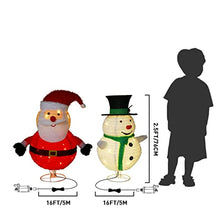 Load image into Gallery viewer, Eambrite Light up Snowman and Santa Pop up 2.5FT Fluffy Christmas Decorations with Waterproof Plug for Indoor and Outdoor (Set of 2)