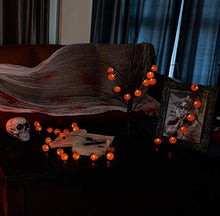 Load image into Gallery viewer, EAMBRITE Set of 4 Lit Up Pumpkin Necklace, 9 LEDs Battery-Operated 3 Flashing Modes Jack-O-Lantern Necklace Flashing String Lights for Halloween Holiday Festival Party