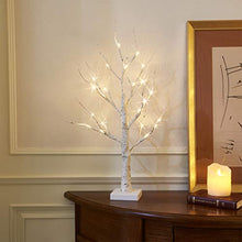 Load image into Gallery viewer, Eambrite Set of 2 Small Birch Twig Tree Lights Photo Display Tree with 24 Warm White LEDs Battery Operated Tabletop Decoration for Xmas Home Party Wedding (60cm/2ft)