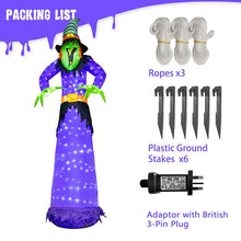 Load image into Gallery viewer, Eambrite Halloween inflatables Decorations 10FT Inflatable Witch Outdoor Lights Mains Powered Blow up Yard Decorations Waterproof for Front Door Garden Lawn Party Décor