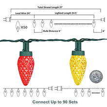 Load image into Gallery viewer, EAMBRITE C9 Christmas String Lights 27ft 50 LEDs Multicolor Strawberry String Lights for Patio Christmas Tree Garden Yard Indoor and Outdoor, UL certificates(Jumbo C7/Slim C9