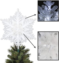 Load image into Gallery viewer, Padoo Christmas Clearance Snowflake Tree Topper Lighted Four Layers Tree Topper with White Glitter for Christmas Tree Decoration
