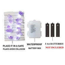 Load image into Gallery viewer, Vanthylit Amethyst LED String Lights 30LED Natural Raw Stones Decorative String Lights Battery Operated Crystal String Lights for Indoor Outdoor Valentine's Day Bedroom Party Decoration