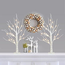Load image into Gallery viewer, PABIPABI Home Decorations 2 Pack Lighted Birch Tree 24 LED 24'' Christmas Tree Bonsai Tree Artificial Tree Lights Battery Powered Timer Tabletop Ceterpieces Tree for Home Party Wedding Decor