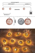 Load image into Gallery viewer, EAMBRITE Metal Globe String Lights 10 LED Warm White Fairy Lights Battery Operated Indoor Decoration for Easter Birthday Wedding Window Desk Mantelpiece Party Kids' Room Bedroom