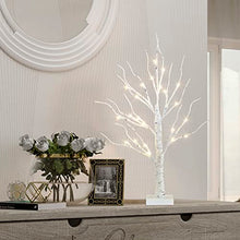 Load image into Gallery viewer, Vanthylit White Birch Tree, Tabletop LED Warm White Tree Lights, Battery Powered Christmas Tree Decorations for Home Fireplace Party Mantle (22 Inch)