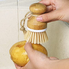 Load image into Gallery viewer, EAMBRITE Scrub Brushes Bamboo Dish Brush Wooden Cleaning Scrubbers Set for Pots Pans Kitchen Sink Vegetables Washing, Set of 3