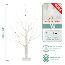Load image into Gallery viewer, EAMBRITE Home Decorations Light Up Tree Indoor,Set of 4 Birch Tree with Led Lights, Battery Operated Tabletop Bonsai Tree Lights Money Tree Wedding Party (2FT / Warm White)