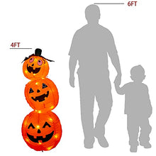 Load image into Gallery viewer, Eambrite Halloween Light up Inflatable Pumpkins with Orange Leds Mains Powered Blow up Halloween Outdoor Decorations Waterproof for Front Door Garden Yard Lawn Party Decor …