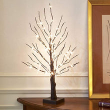 Load image into Gallery viewer, EAMBRITE Lighted Wedding Centerpiece Tree 24IN 52LT Brown Twig Tree with Transparent Jewelry and Small White Beads Ornaments for Party Birthday Home Decoration Indoor Use