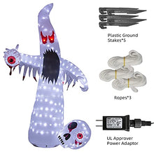 Load image into Gallery viewer, Vanthylit Halloween Inflatable White Ghost Outdoor Decoration with 10FT 220LT Build-in Cool White LED Lights,Blow Up White Ghost with Eye and Skull for Halloween Decorations Outdoor Yard Garden Lawn