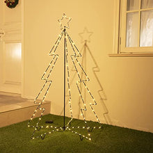 Load image into Gallery viewer, Eambrite Pre Lit 3D Christmas Tree Decoration Light up with 185 Warm White LEDs Battery Powered for Outdoor Garden Xmas Decorations and Indoor Décor