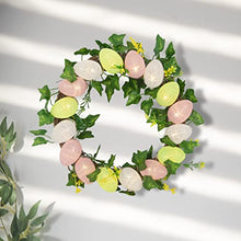 Load image into Gallery viewer, EAMBRITE Easter Egg Wreath 13” 16LT Spring Wreath with Timer Function Battery Operated for Front Door Window Wall