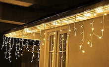 Load image into Gallery viewer, Eambrite Outdoor Christmas Lights 320 LED 32ft Icicle Lights Plug in String Lights Outside Lights with Memory for Home/Party/Christmas Decorations (10m, Warm White)