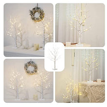 Load image into Gallery viewer, PABIPABI Lighted Birch Tree, 24 LED 24'' Christmas Tree, Tabletop ceterpiece Artificial Tree Lights Battery Powered Timer for Home Office Bedroom Wedding (Warm White)