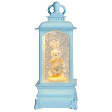 Load image into Gallery viewer, PEIDUO Lighted Easter Lantern Snow Globe Music Boxes Animated , Easter Bunny Lamp Lantern for Home Decoration, Holidays Home Decor, Tabletop Decorative and Gift,3 AA Battery or USB