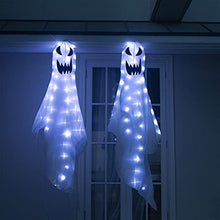 Load image into Gallery viewer, Eambrite Pack of 2 Light up Hanging Ghost Halloween Decorations with Cool White Lights Mains Powered with Waterproof Transformer for Outdoor Indoor Haunted Housed Décor Gift for Kids …