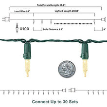 Load image into Gallery viewer, EAMBRITE 100LT Mini Christmas String Lights120V UL Certified for Patio Christmas Tree Garden Yard Indoor and Outdoor, Green Wire