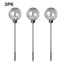 Load image into Gallery viewer, Vanthylit Spring Ball Pathway Lights, Pre-lit 3PK Clear Globe Pathway Markers Lights with Warm White Christmas Lights Outdoor Stake Light Decoration
