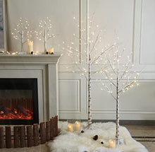 Load image into Gallery viewer, Eambrite Twig Christmas Tree 2FT Frosted Ball White Birch Tree with 24 Warm White Lights Battery Operated Tabletop Tree for Christmas Home Party Wedding Indoor Decoration