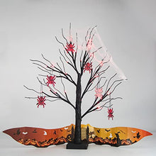 Load image into Gallery viewer, EAMBRITE 2FT Halloween Spooky Tree with Lights Battery Operated Light up Indoor Halloween Decorations with Spiders Small Black Twig Tree Gifts for Kids