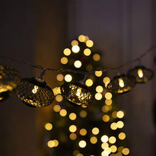 Load image into Gallery viewer, EAMBRITE Metal Black Lantern String Lights 10 LED Warm White Fairy Lights Battery Operated Indoor Decoration for Easter Birthday Wedding Window Desk Mantelpiece Party Kids' Room Bedroom