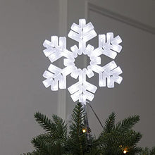 Load image into Gallery viewer, EAMBRITE Crystal Snowflake Tree Topper LED Xmas Treetop with 50 Cool White LEDs Twinkle Effect Decor for Christmas Tree (20CM)