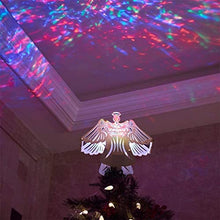 Load image into Gallery viewer, EAMBRITE Christmas Tree Topper Silver Angel Tree Topper Projector with Multi-colour Ripple Effect Plug in for Indoor Outdoor Christmas Tree Decoration