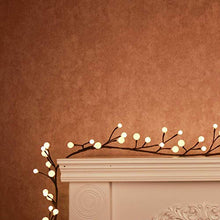 Load image into Gallery viewer, EAMBRITE Brown Twig Garland 8.8Ft 84 Led Frosted Ball Lights Indoor Outdoor Plug in for Christmas Patio Garden Wedding Party Bedroom