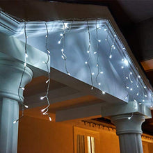 Load image into Gallery viewer, EAMBRITE 31FT 320 LED Icicle Fairy Lights Cool White LED Light Curtain String Lights for Home Christmas Wedding Facades