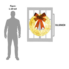 Load image into Gallery viewer, EAMBRITE Light up Christmas Wreath Decorations with 400 LEDs Mains Powered Front Door Wreath with Red Bow and Berries Hanging Garland for Holiday Festive Winter Wall Decor 47cm – Large, Sliver Gold