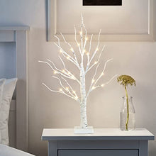 Load image into Gallery viewer, PABIPABI Lighted Birch Tree, 24 LED 24'' Christmas Tree, Tabletop ceterpiece Artificial Tree Lights Battery Powered Timer for Home Office Bedroom Wedding (Warm White)