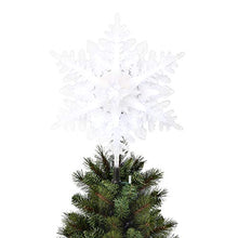 Load image into Gallery viewer, EAMBRITE Christmas Snowflake Treetop Lighted Four Layers Tree Topper with White Glitter for Christmas Tree Decoration