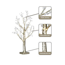 Load image into Gallery viewer, EAMBRITE 24IN 48LT Champagne Gold Centerpiece Tree with 168 Pearl Crystal for Home Party Holiday Birthday Wedding Decoration Indoor Use