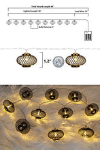 Load image into Gallery viewer, EAMBRITE Metal Black Lantern String Lights 10 LED Warm White Fairy Lights Battery Operated Indoor Decoration for Easter Birthday Wedding Window Desk Mantelpiece Party Kids' Room Bedroom